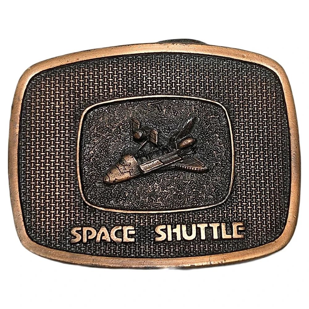 Buckle Connection Vintage 1981 Space Shuttle Belt NASA Copper Brass Bronze VTG